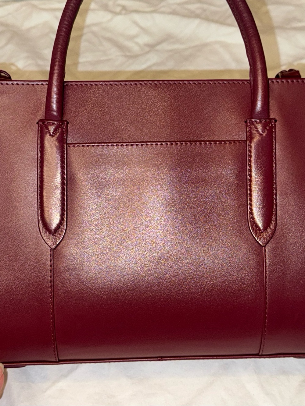 Radley London Dark Cherry Burgundy Leather Satchel Top Handle Crossbody - Picture 2 of 11
